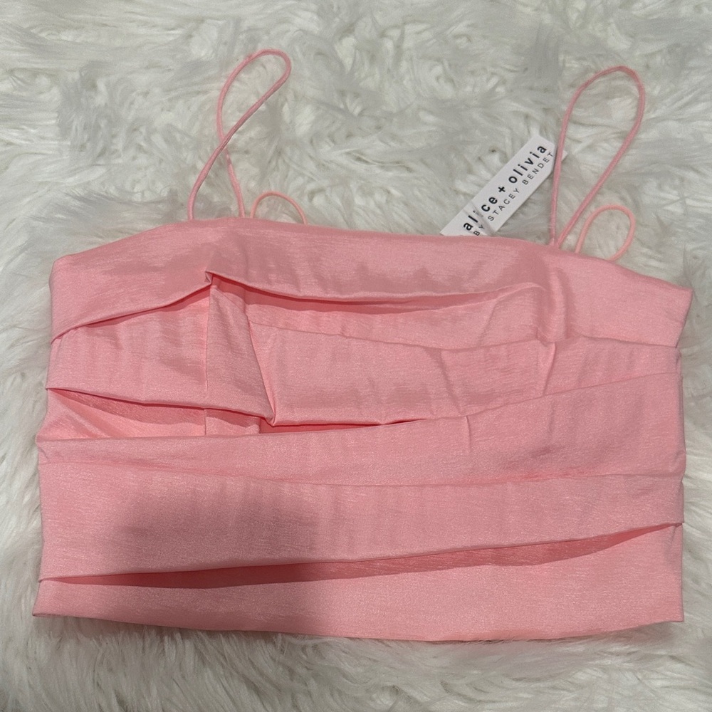 Alice + Olivia Blush Pink Layered cropped top